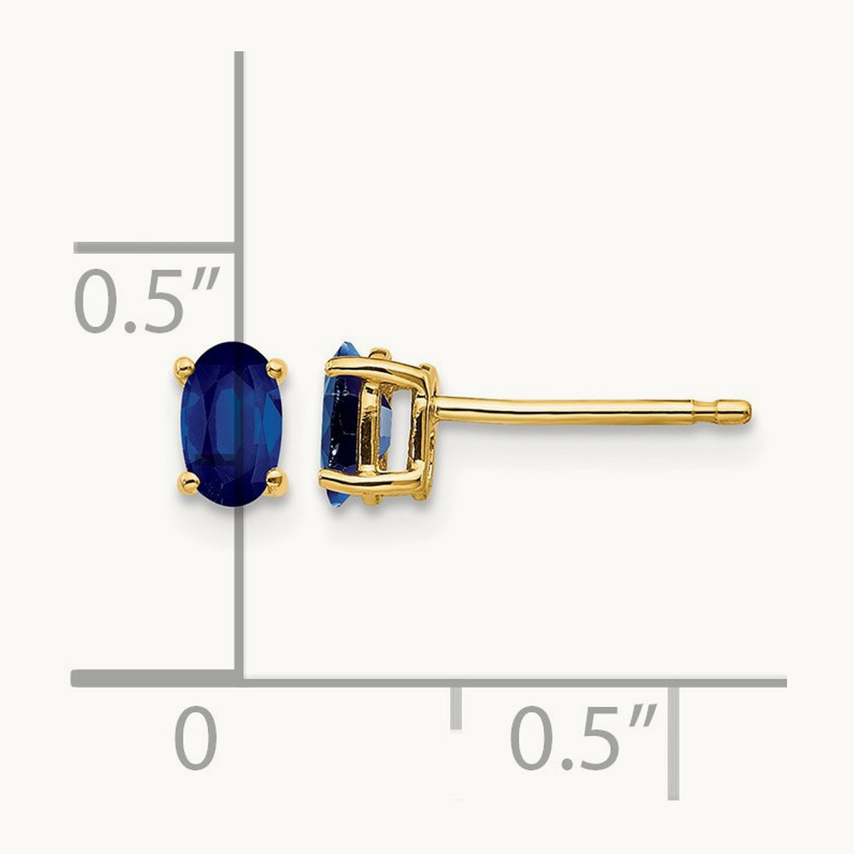 Sapphire Post Earrings, 14K