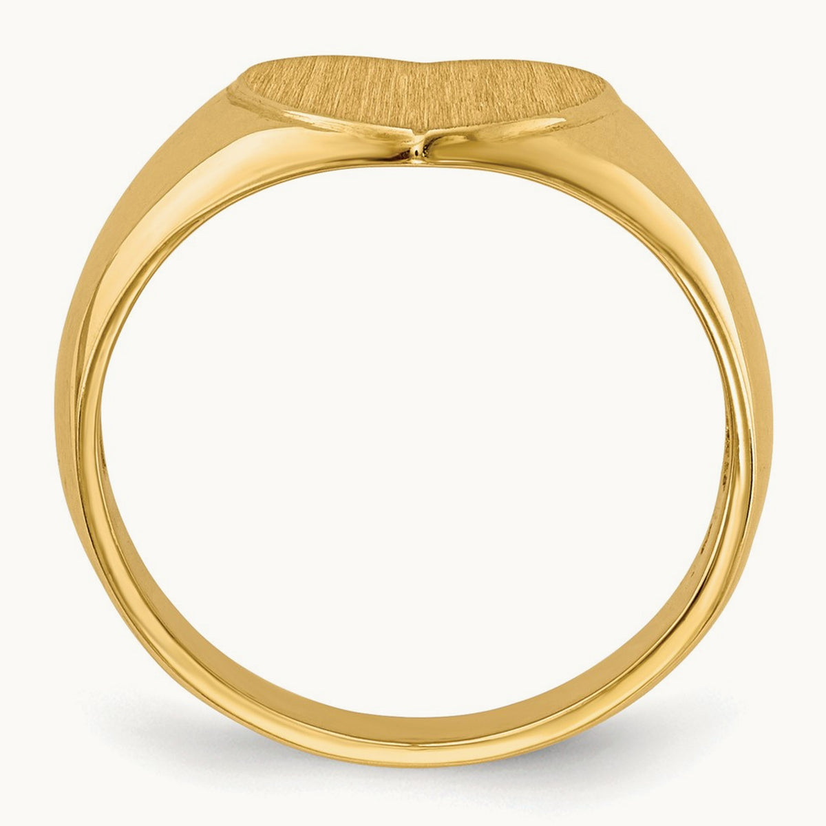 Open Back Heart Signet Ring — 9.5x9.5mm, 6