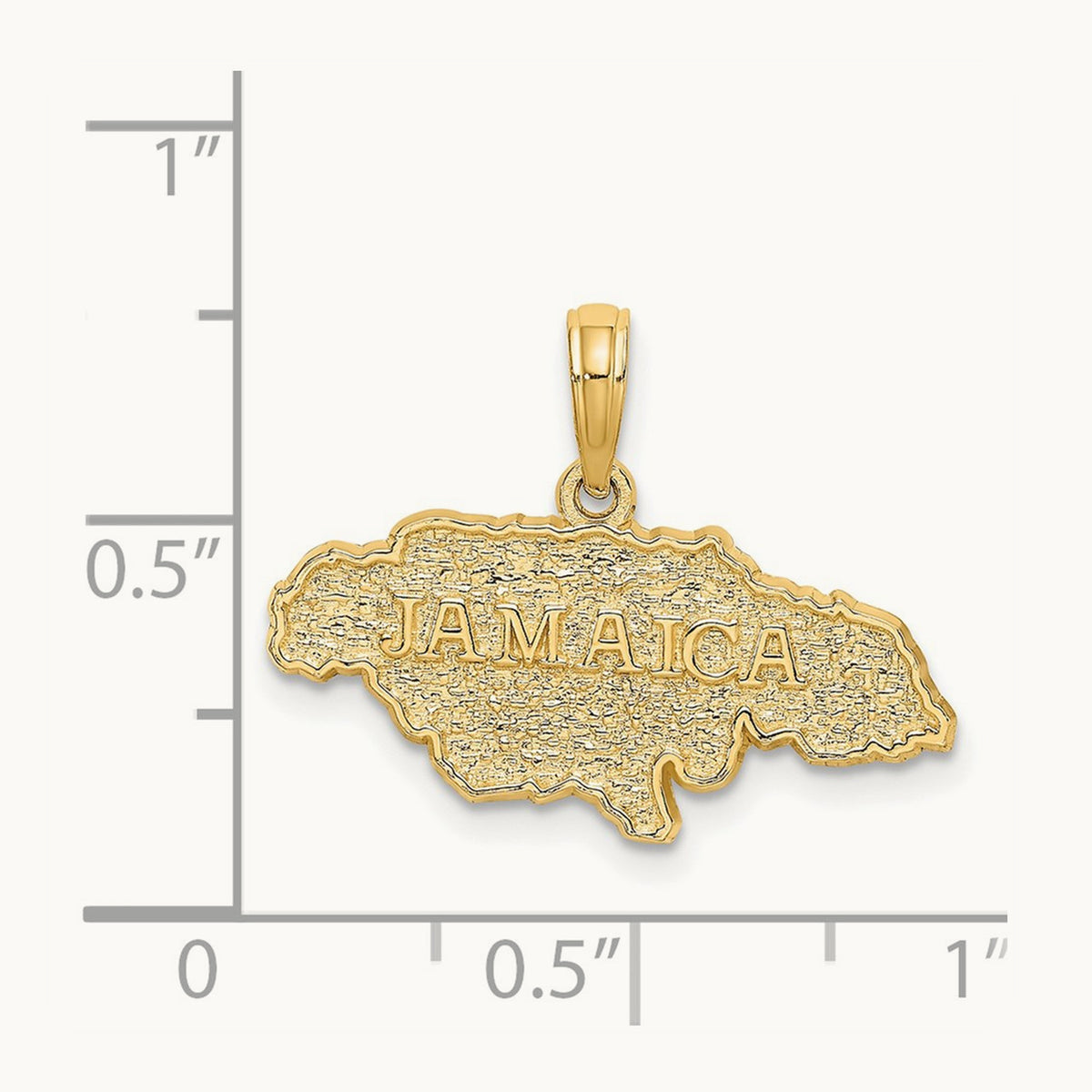 Textured JAMAICA Map Charm, 14K