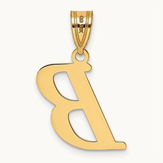 Polished Initial Pendant — B