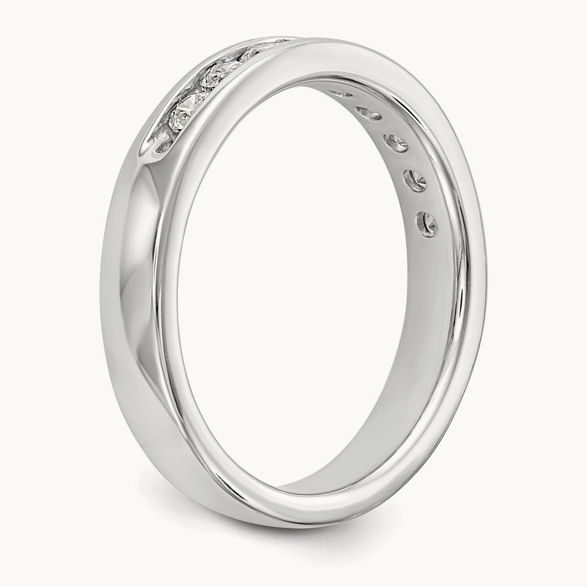 9- Stone Ladies Band Mounting, 2.4mm, 14K White Gold