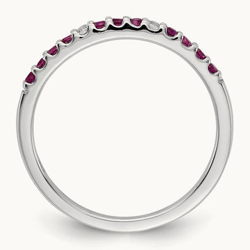 Diamond and Ruby Band, 14K White Gold
