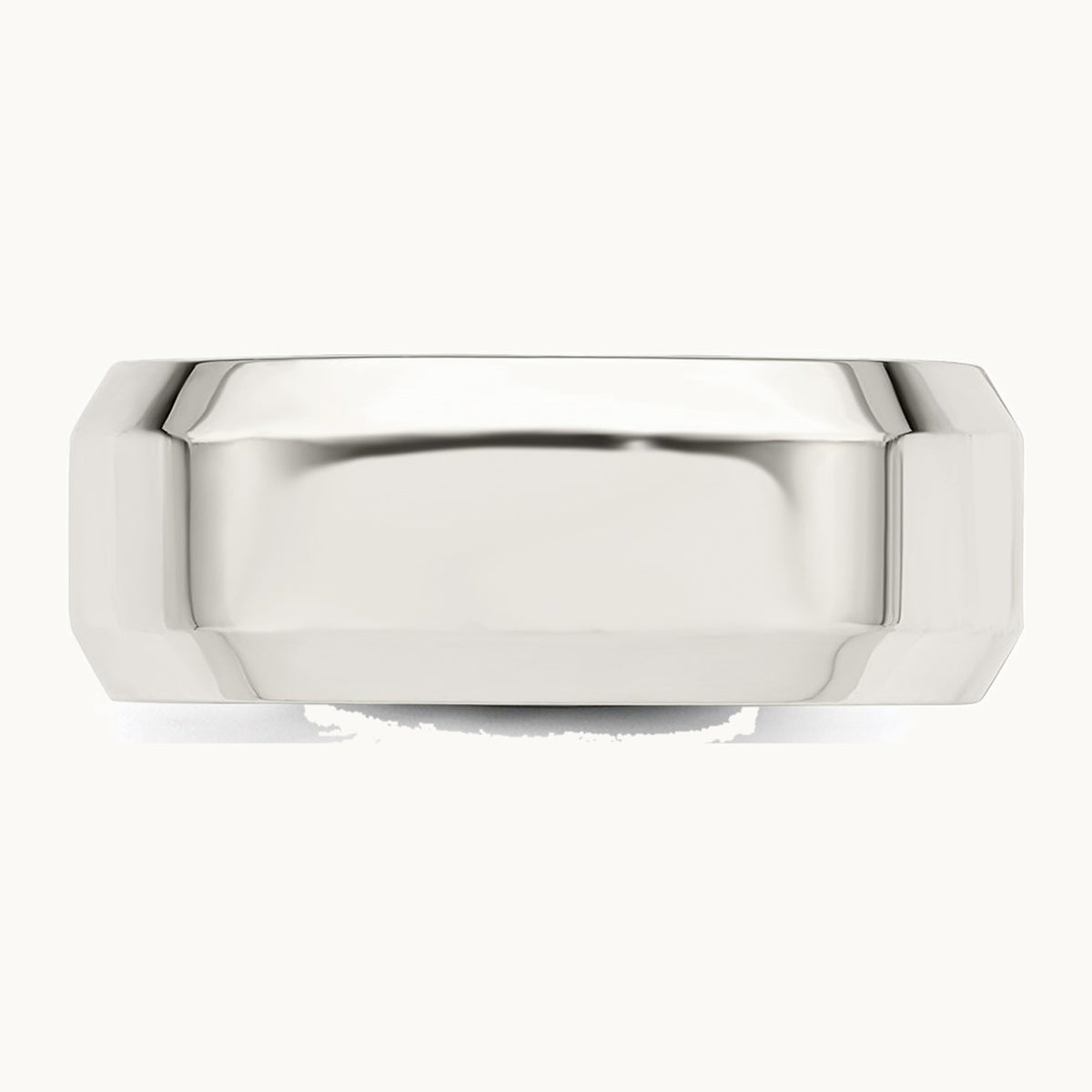 Sterling Silver 8mm Beveled Edge Band