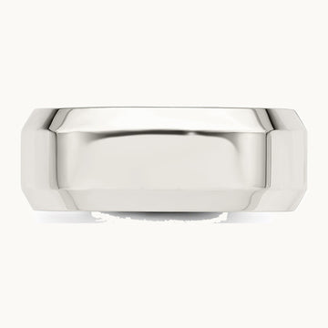 Sterling Silver 8mm Beveled Edge Band