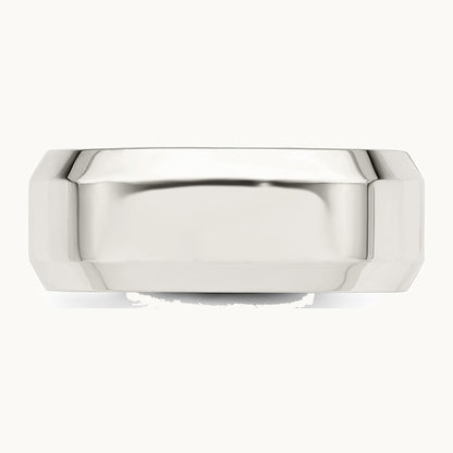 Sterling Silver 8mm Beveled Edge Band