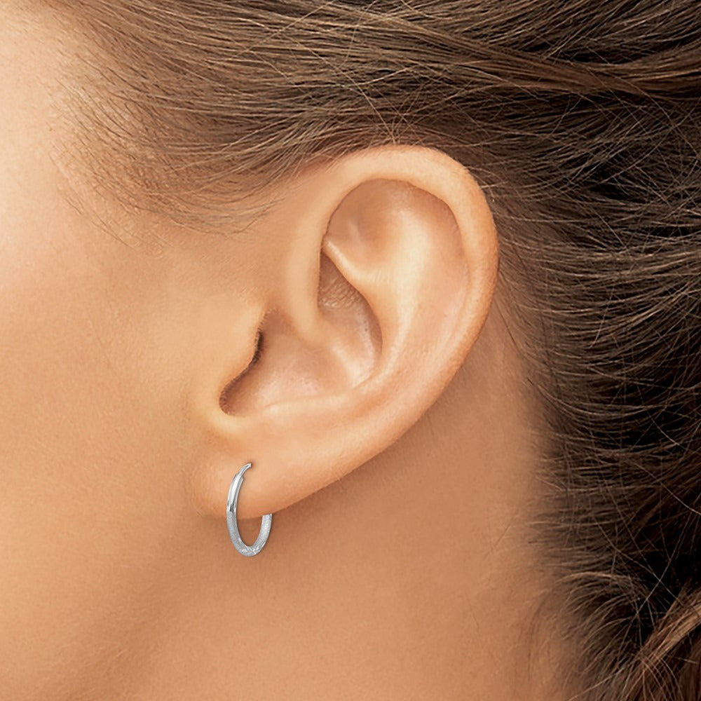 Diamond-cut Endless Hoop Earrings — 12mm, 1.5mm