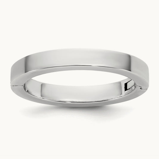 CLIQ Hinged Flat Wedding Band, 3mm, 14K White Gold