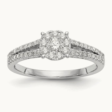Complete Diamond Cluster Engagement Ring — photo set