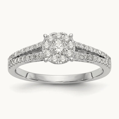 Complete Diamond Cluster Engagement Ring — photo set