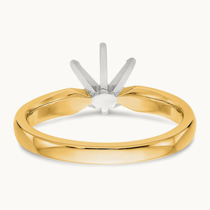 1/8ct. Medium-Weight Comfort-Fit 6-Prong Mounting, 14K Two-tone