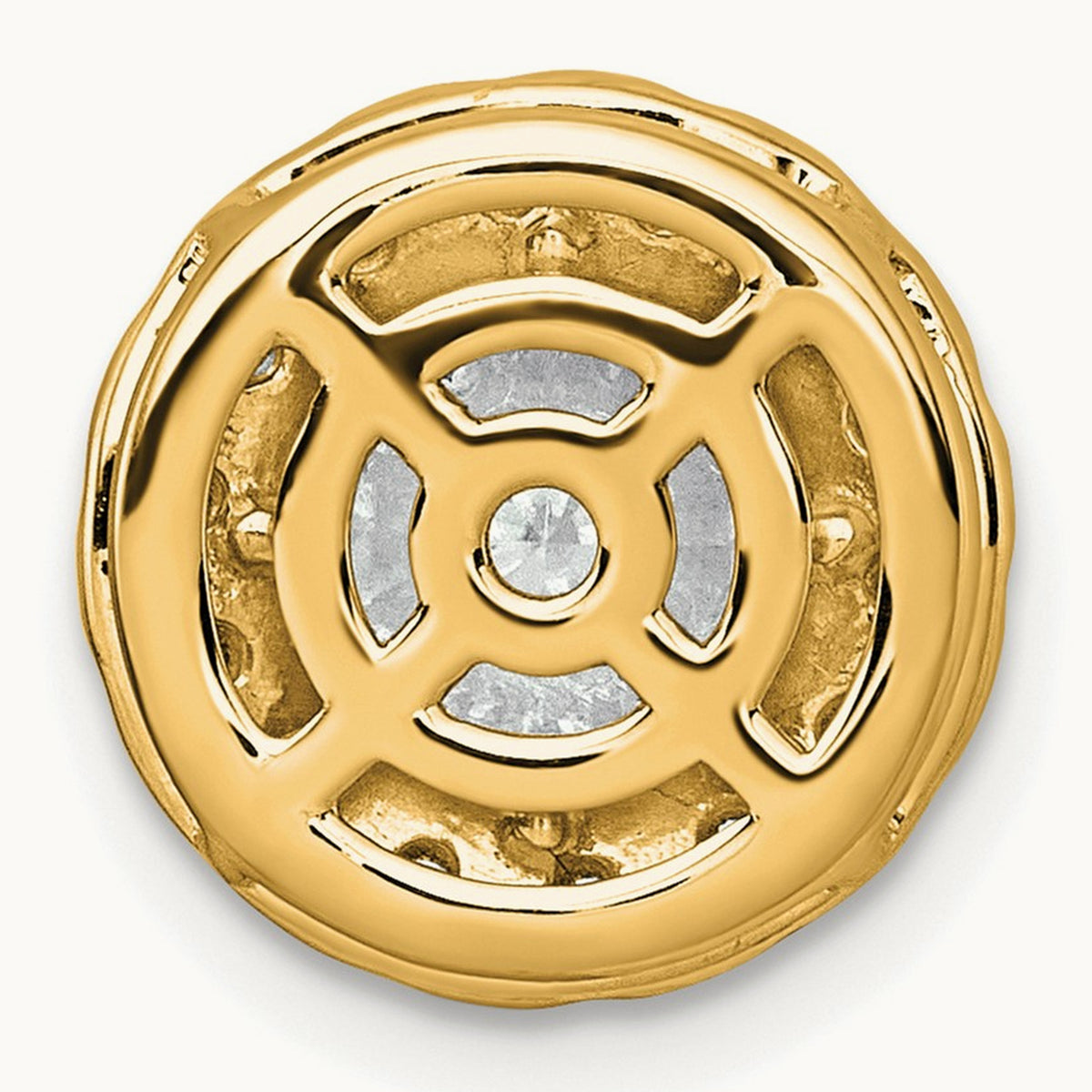 Round Halo Chain Slide Pendant, 0.25-5.00 ct tw Lab-Grown Diamond — 2 1/2 ct, 14K Yellow Gold