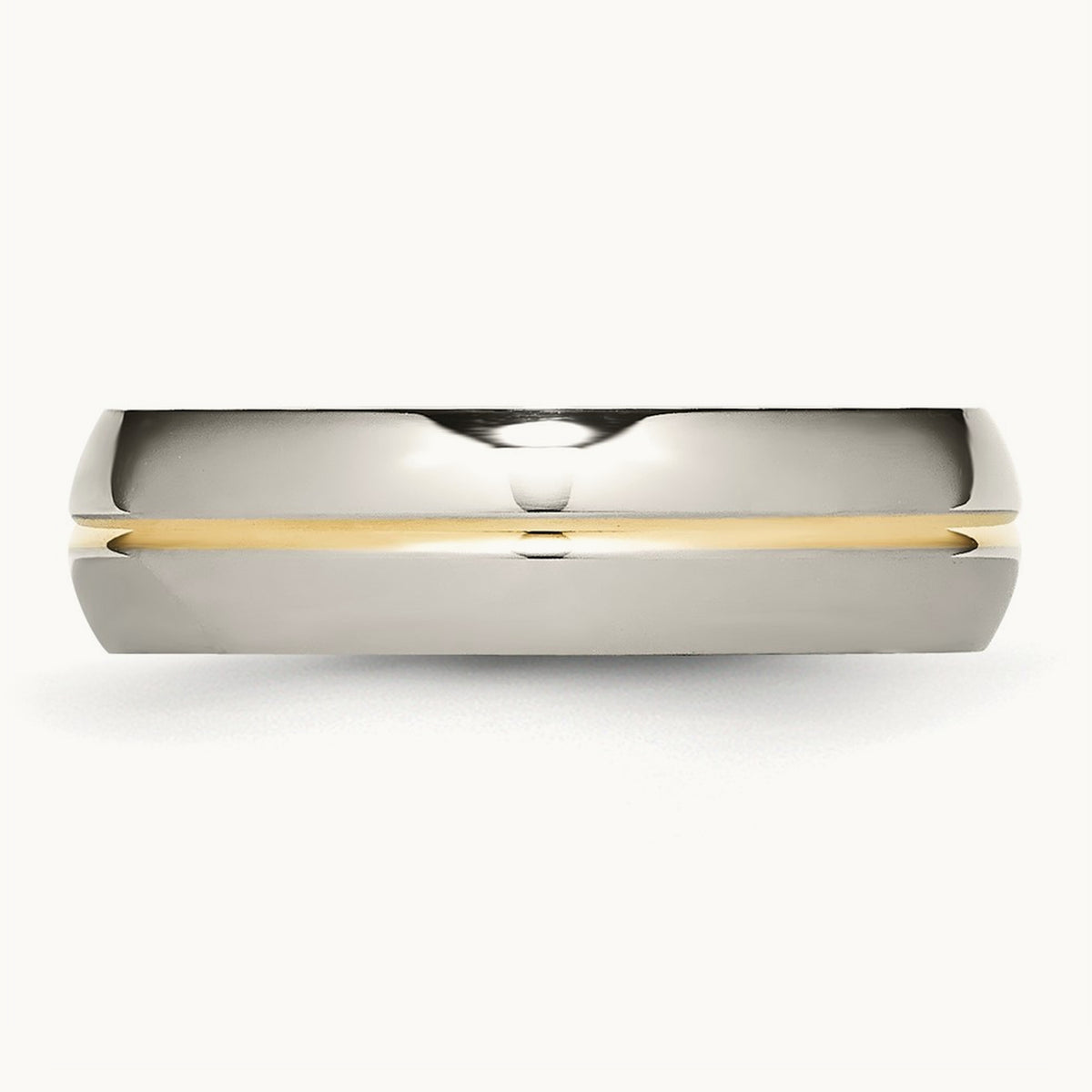 Polished Yellow IP-plated Grooved Band — photo set