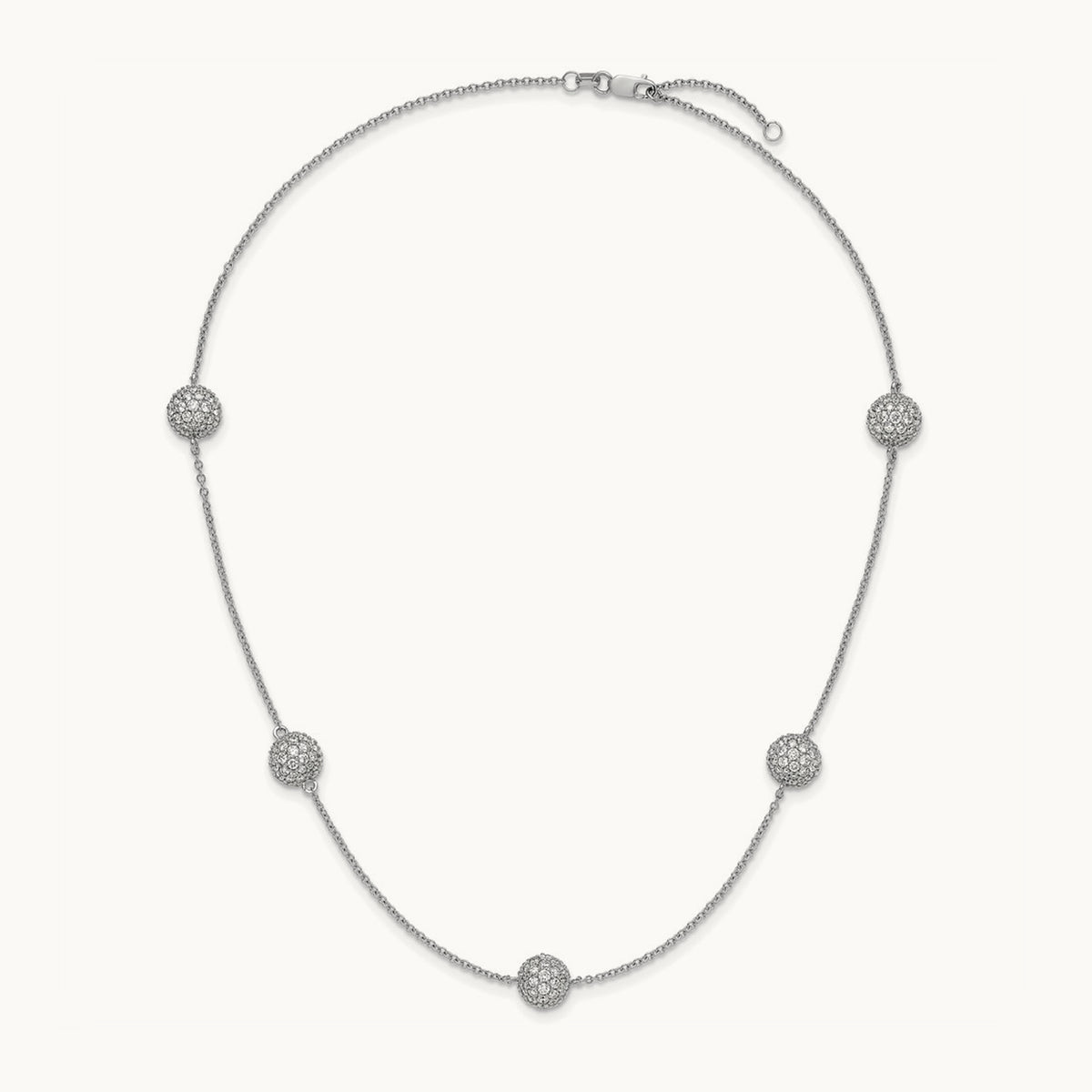 8mm Sphere Necklace, 6.75 ct tw Lab-Grown Diamond — 14K White Gold