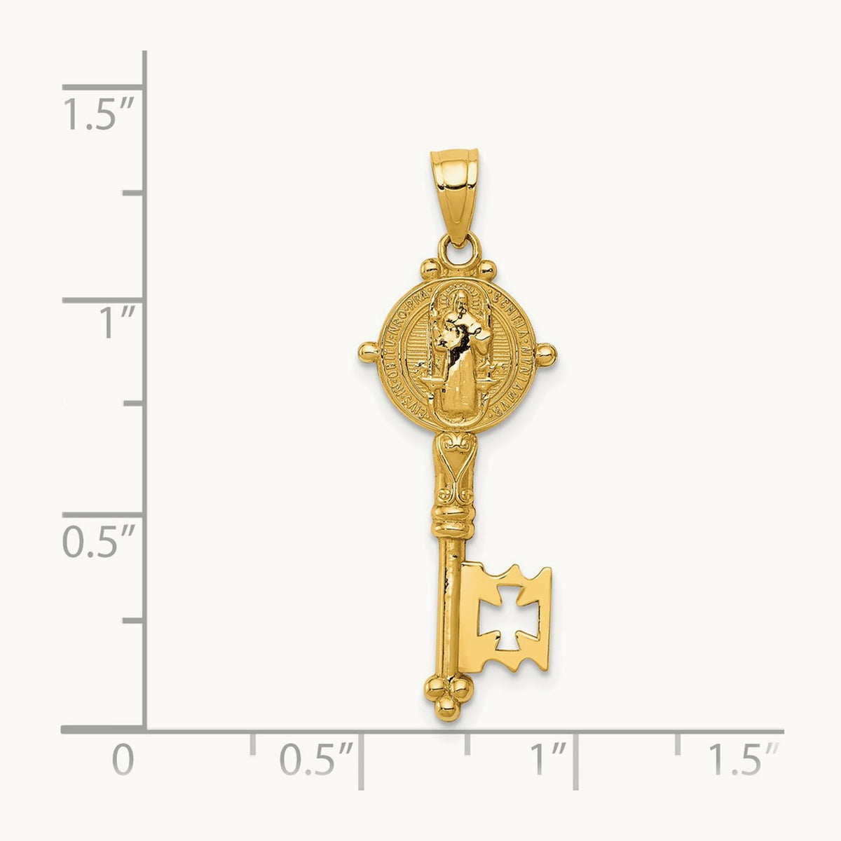 San Benito 2-Sided Key Pendant, 14K