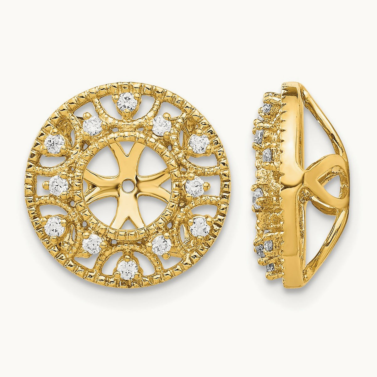 Diamond Earring Jackets — 14K Yellow Gold