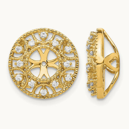 Diamond Earring Jackets — 14K Yellow Gold