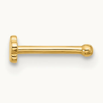 20 Gauge Polished Flower Nose Stud, 14K