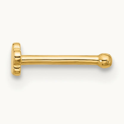 20 Gauge Polished Flower Nose Stud, 14K