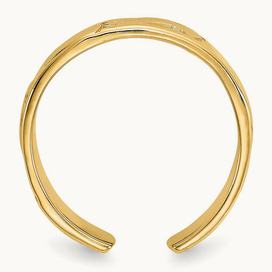 Footprints Toe Ring, 14K