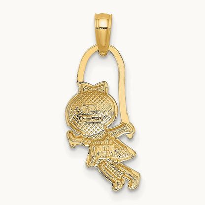 Girl with Jump Rope Charm, 14K
