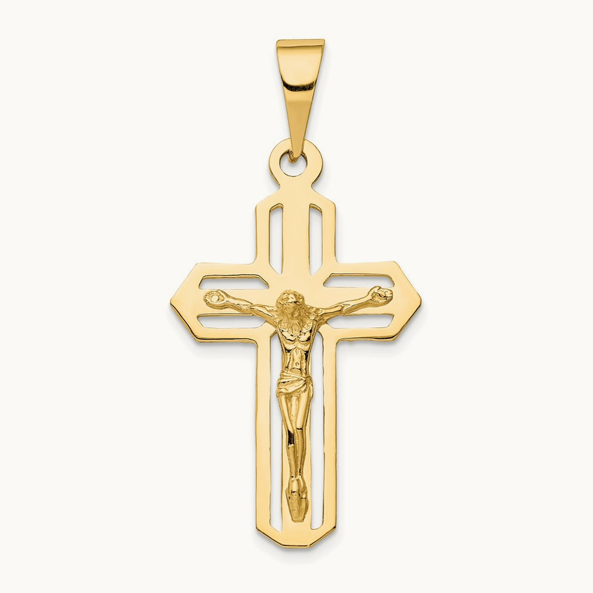 Polished Crucifix Pendant, 14K