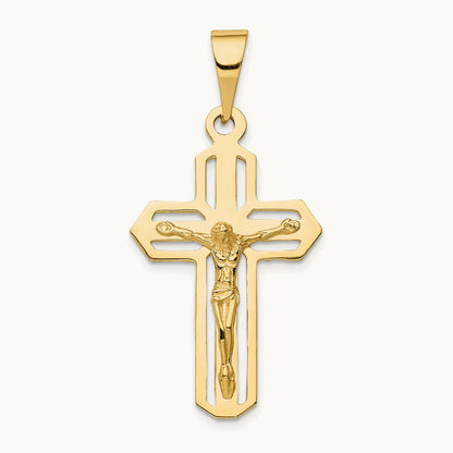 Polished Crucifix Pendant, 14K