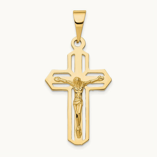 Polished Crucifix Pendant, 14K