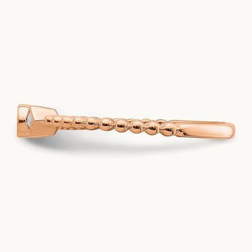Scalloped Band Petite Round Complete Diamond Ring — 14K Rose Gold, 7