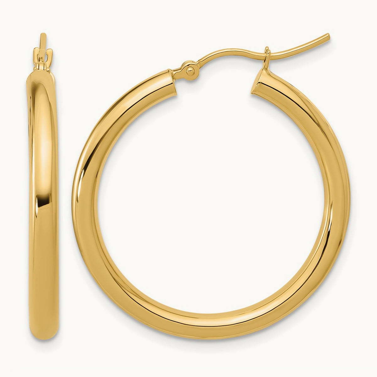 Polished Hinged Hoop Earrings, 10K — Leslie's