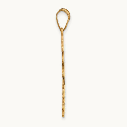 Polished with Green Enameled Clovers Pendant, 14K