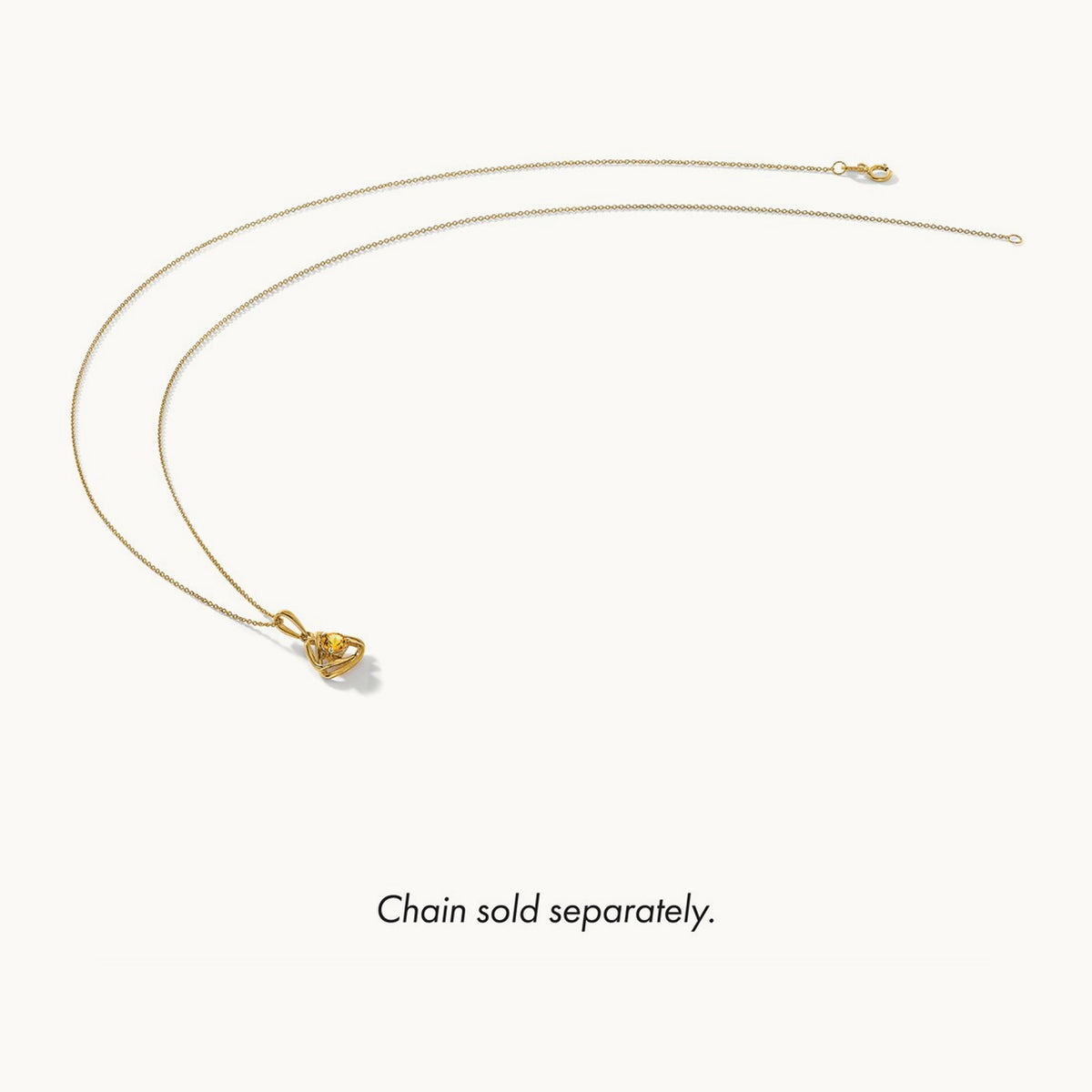 Citrine Triangle Pendant — 14K Yellow Gold