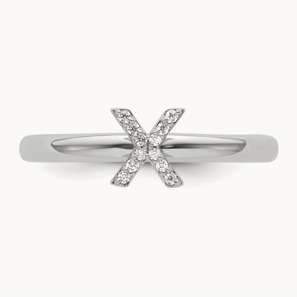 Stackable Diamond Ring — 14K White Gold, X