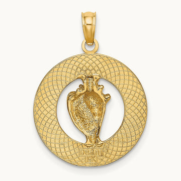 BONAIRE Circle w/ Conch Shell Charm, 14K