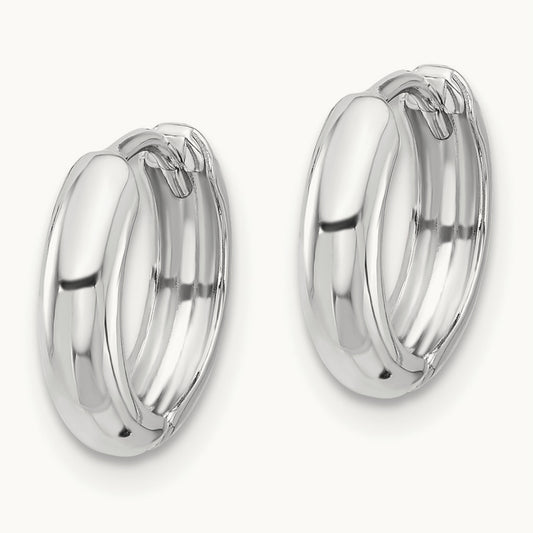 Hinged Hoop Earrings, 14K White Gold