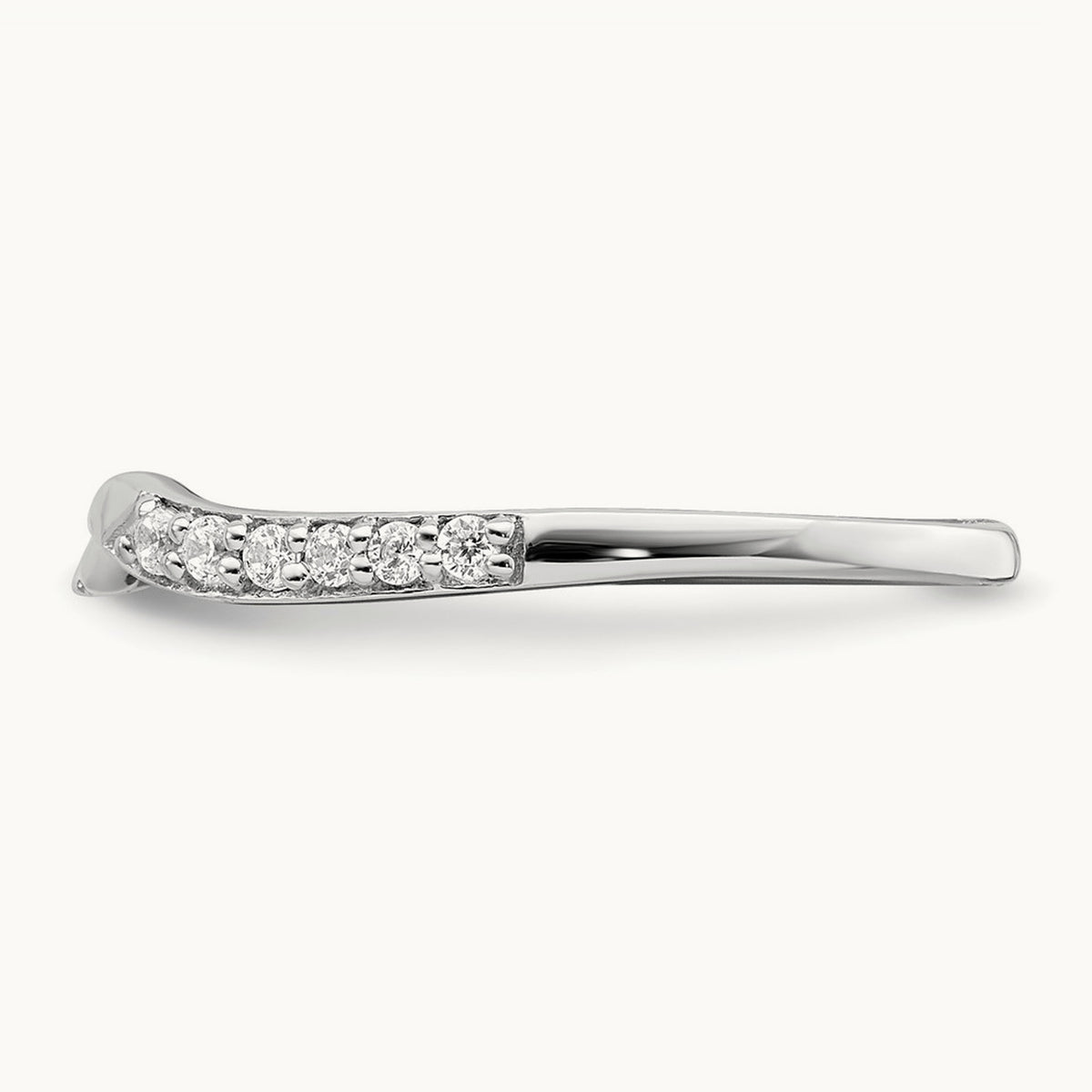 Contoured Diamond Band, 10K White Gold