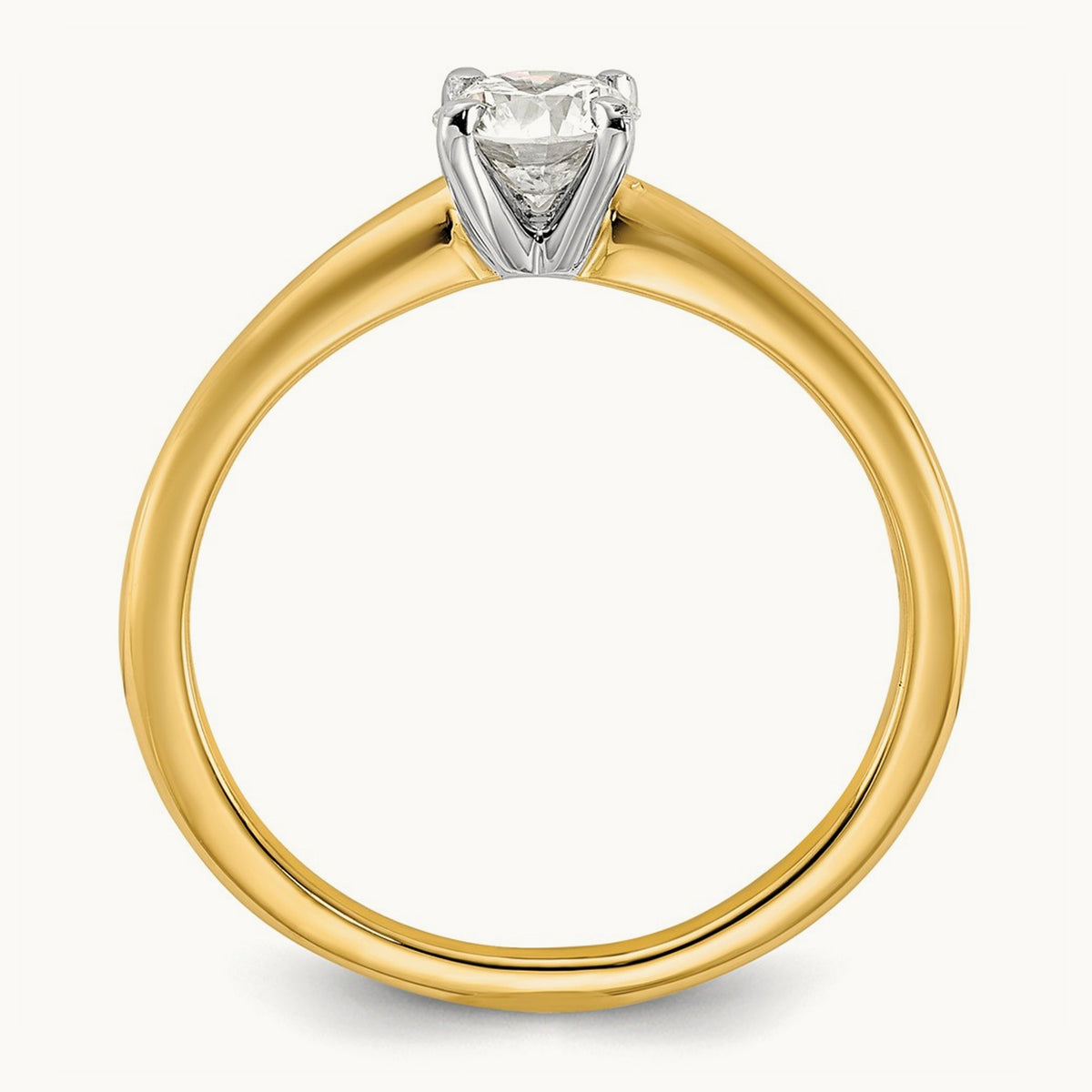 Round Solitaire Engagement Ring, 0.25-5.00 ct tw Lab-Grown Diamond — 1/2 ct, 14K Two-Tone