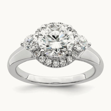 Semi-Mount 3 Stone Engagement Ring, 0.50 ct tw Lab-Grown Diamond