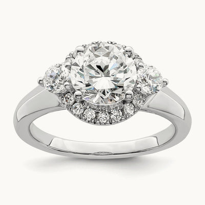 Semi-Mount 3 Stone Engagement Ring, 0.50 ct tw Lab-Grown Diamond