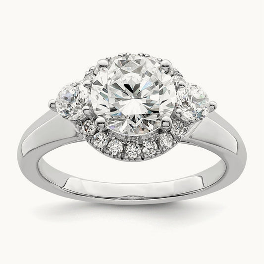 Semi-Mount 3 Stone Engagement Ring, 0.50 ct tw Lab-Grown Diamond