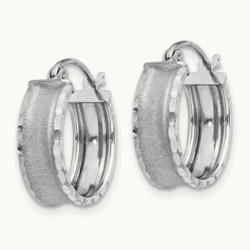 Diamond Cut Satin Hoop Earrings — photo set