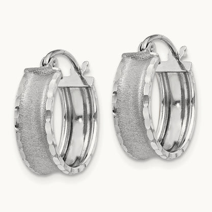Diamond Cut Satin Hoop Earrings — photo set