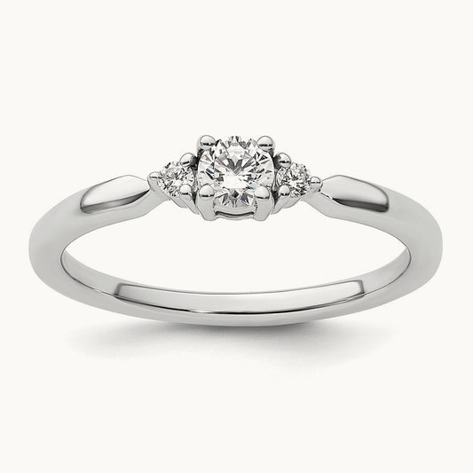 Diamond Complete Promise/Engagement Ring, 14K White Gold