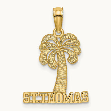 ST. THOMAS Under Palm Tree Charm, 14K