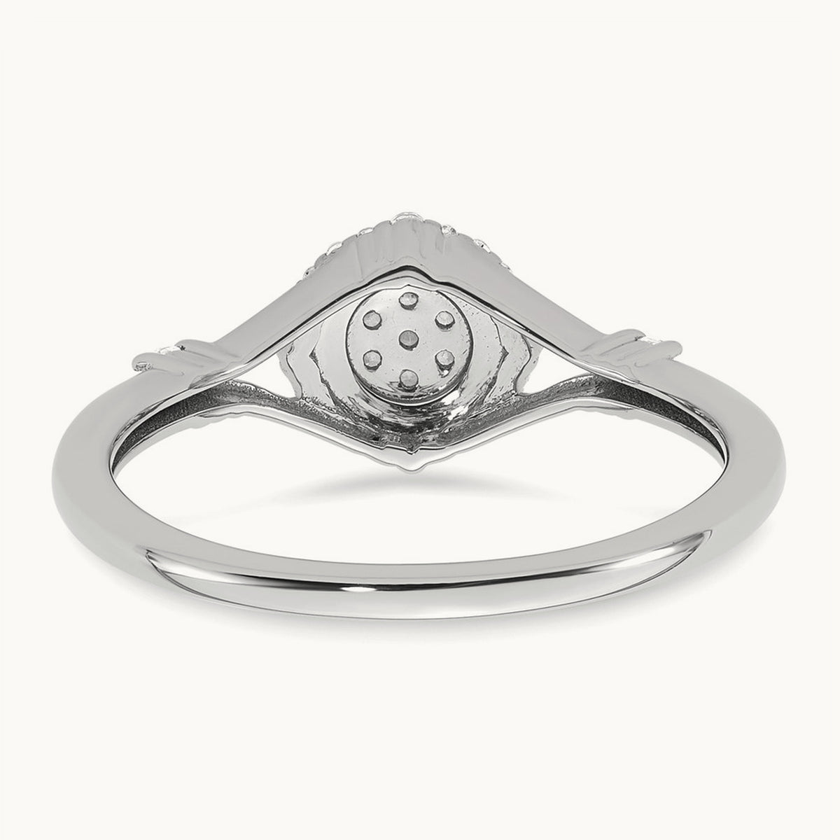 Complete Diamond Round Cluster Halo Engagement Ring, 3.3mm thick — 14K White Gold