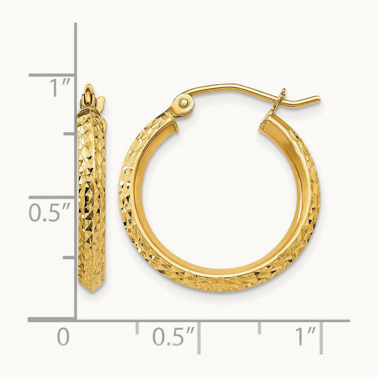 Knife Edge D/C Hollow Hoop Earrings, 14K — Leslie's