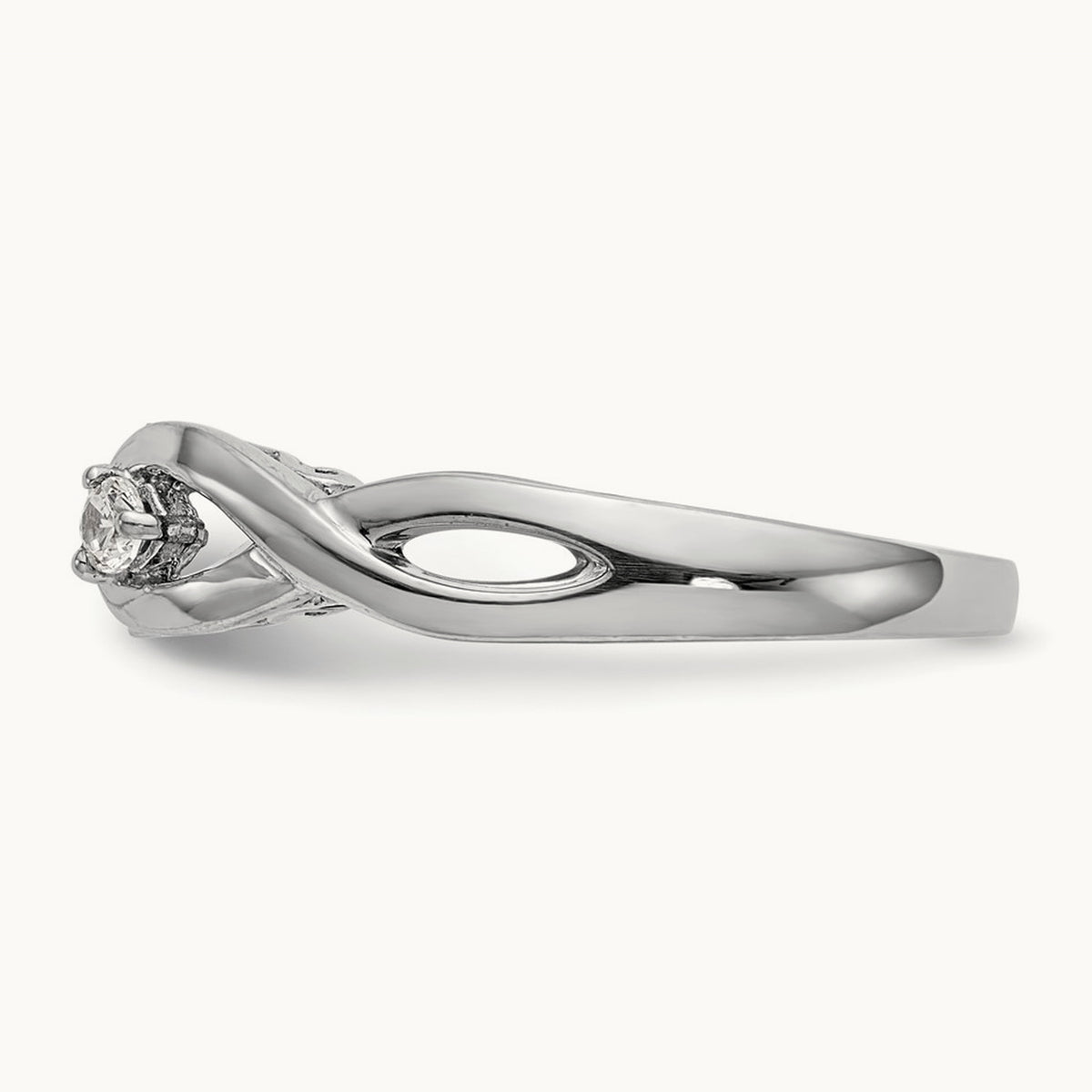 Peg Set Semi-Mount Infinity Engagement Ring — 1/10 ct, 7
