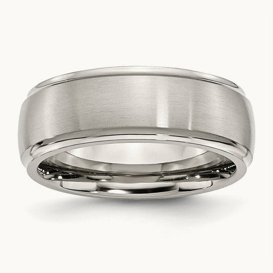 Polished with Brushed Center Ridged Edge Band — photo set