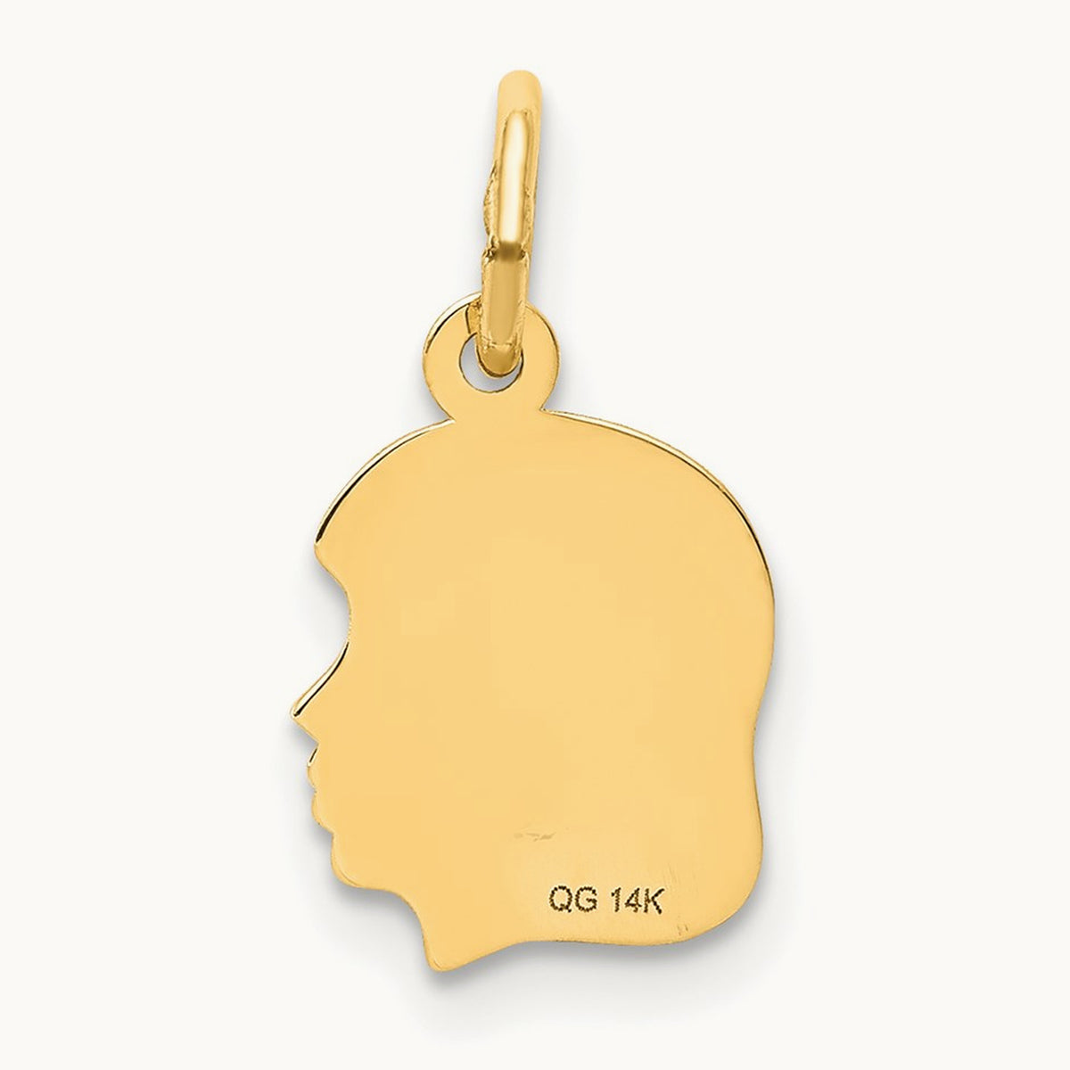 .018 Depth Engravable Girl Head Charm — 17mm