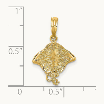 Stingray Charm, 14K