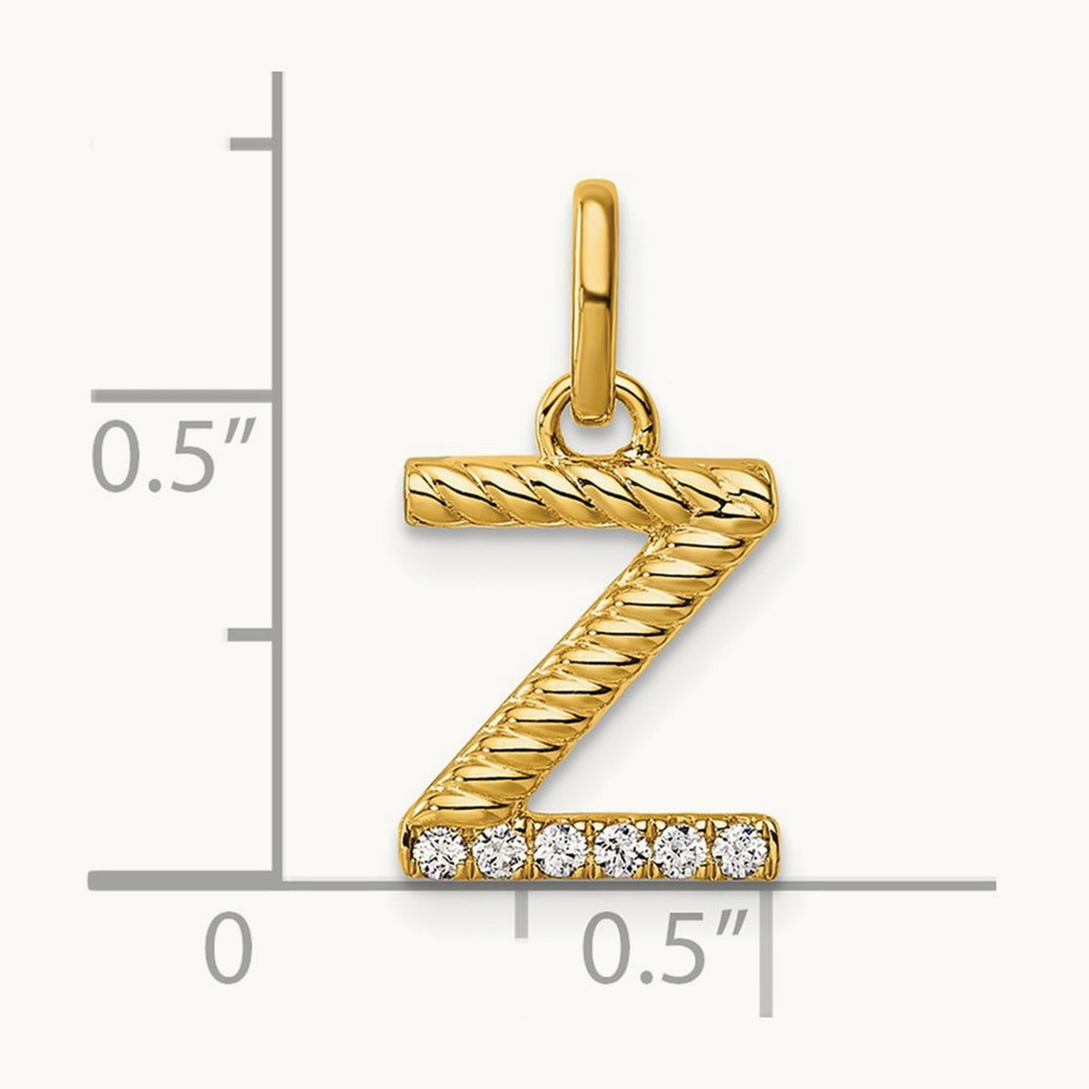 Twisted Diamond Charm — 14K Yellow Gold, Z
